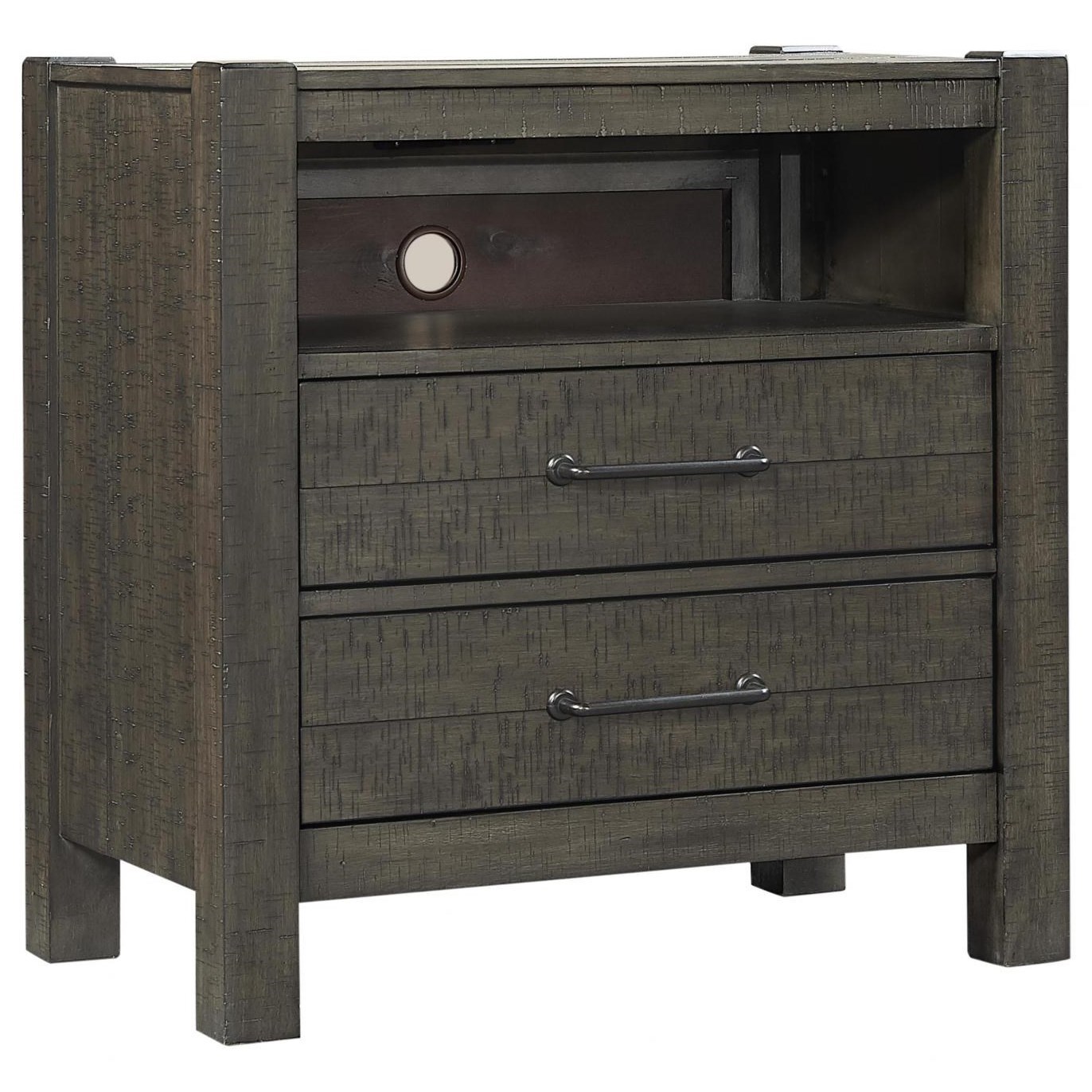 Aspenhome Mill Creek I227450 Transitional 2Drawer Nightstand with